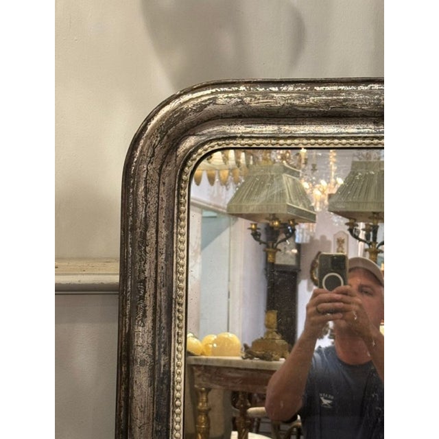 Traditional 19th C. French Silver Louis Philippe Mirror For Sale - Image 3 of 8