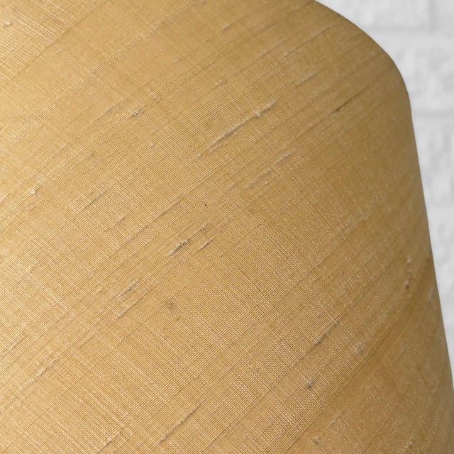 Mid-Century Brass and Silk Floor Lamp from Upsala Armaturfabrik, Sweden, 1960s For Sale - Image 6 of 12