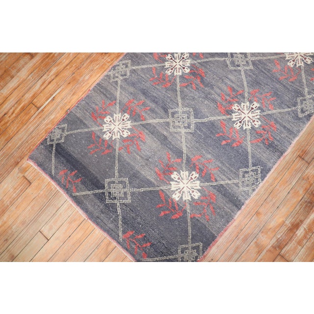 Mid 20th Century Zabihi Collection Vintage Turkish Konya Small Rug For Sale - Image 5 of 18