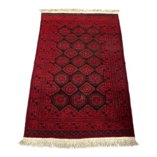 Vintage Afghan Ersari Turkmen Bokhara Gul Rug - 6'3" X 4'0" For Sale