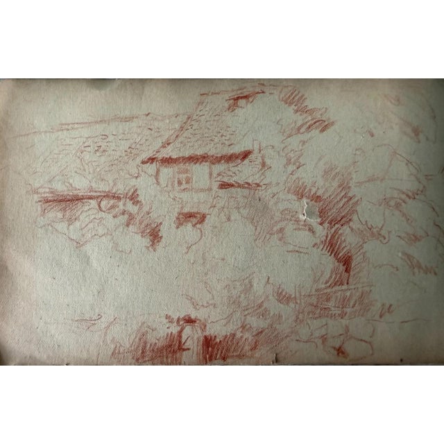 Heinrich Pforr, Landscape Village, Pencil on Paper, Set of 4 For Sale - Image 10 of 13