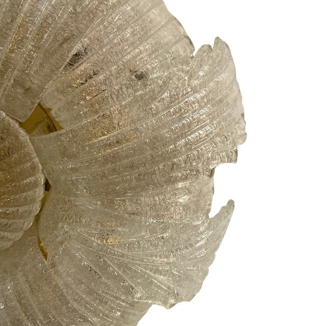 Acanthus Leaves Ceiling Light in Murano Glass, 1950s For Sale - Image 6 of 7
