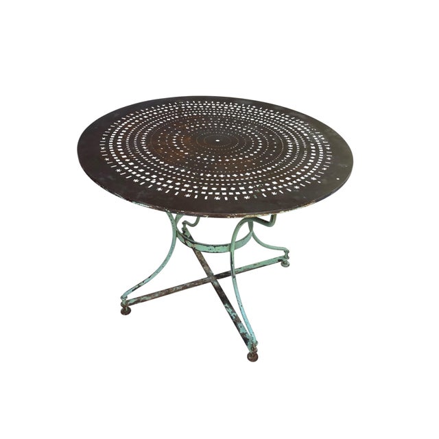1900 - 1909 Rustic Antque Garden Table W/Patina Base For Sale - Image 5 of 11