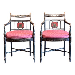 Pair of 19th Century Regency Arm Chairs For Sale