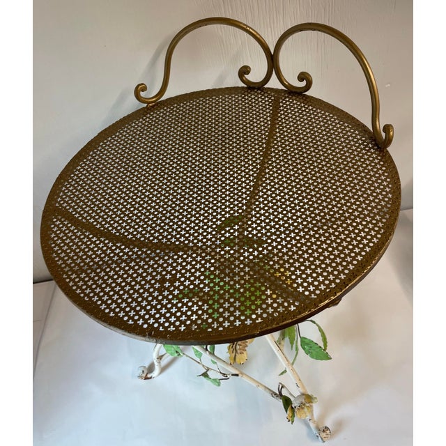 Vintage Italian Tole Table or Stool For Sale - Image 4 of 12