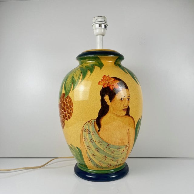 Large Ceramic Table Lamp by L. Drimmer, 1950s-1960s For Sale - Image 11 of 16