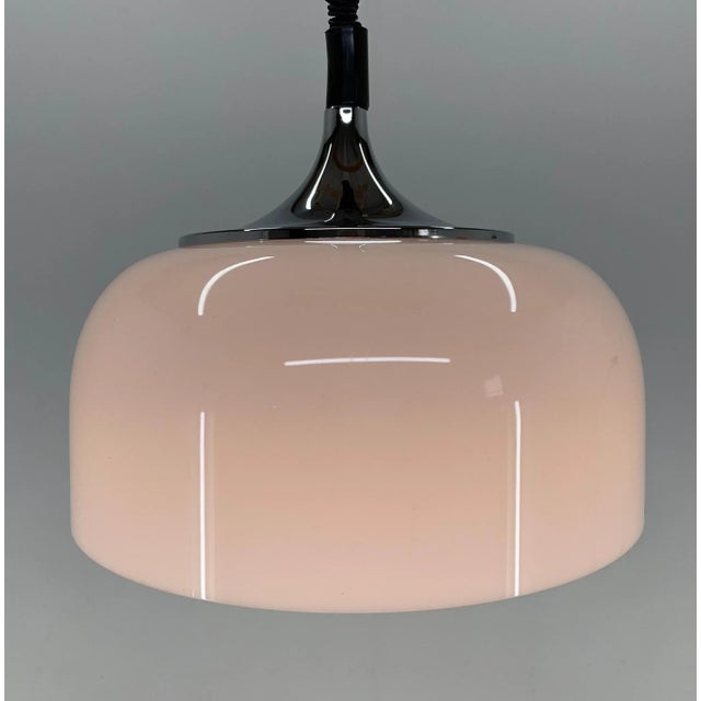 Mid-Century White Pendant attributed to Guzzini for Meblo, Italy, 1970s For Sale - Image 11 of 12