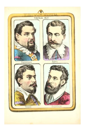 Puritans of the Left - Lithograph by A. Maganaro - 1872 1872