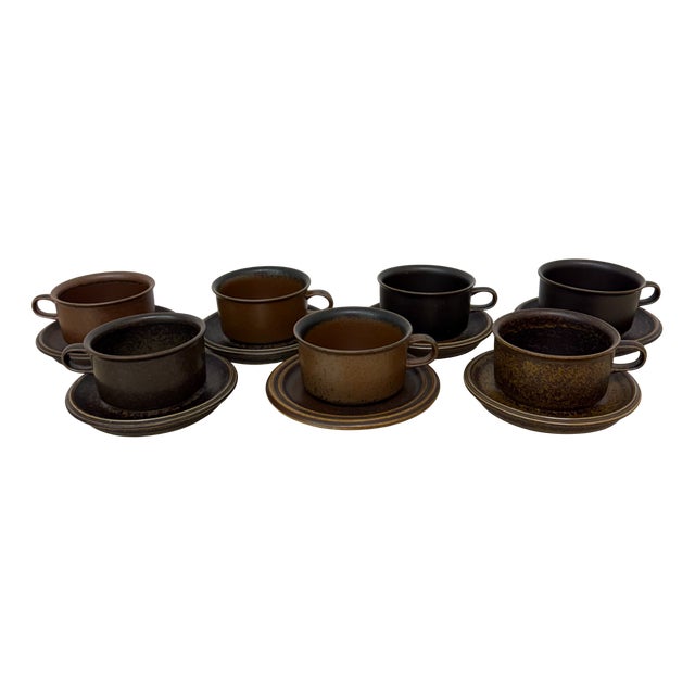 Cups by Ulla Procope for Arabia, 1970s, Set of 7 For Sale