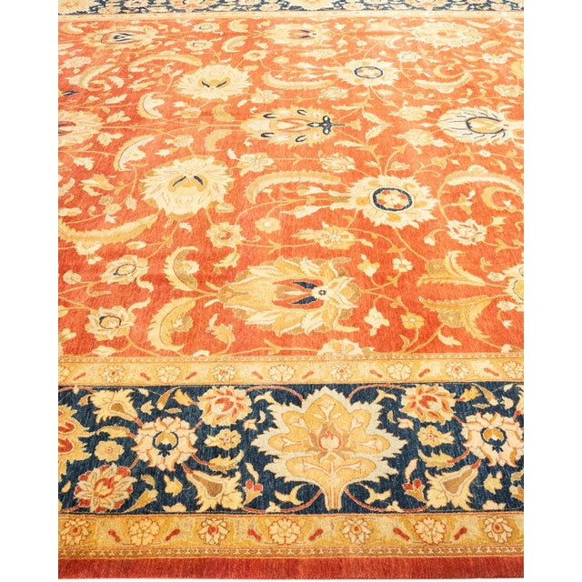 Solo Rugs Mogul, One-of-a-Kind Hand-Knotted Area Rug in Orange, 9' 10" x 13' 9" For Sale - Image 4 of 8