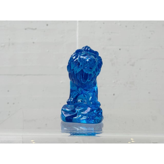 Blue Lead Crystal Lion by Princess House, 2015 For Sale - Image 6 of 9