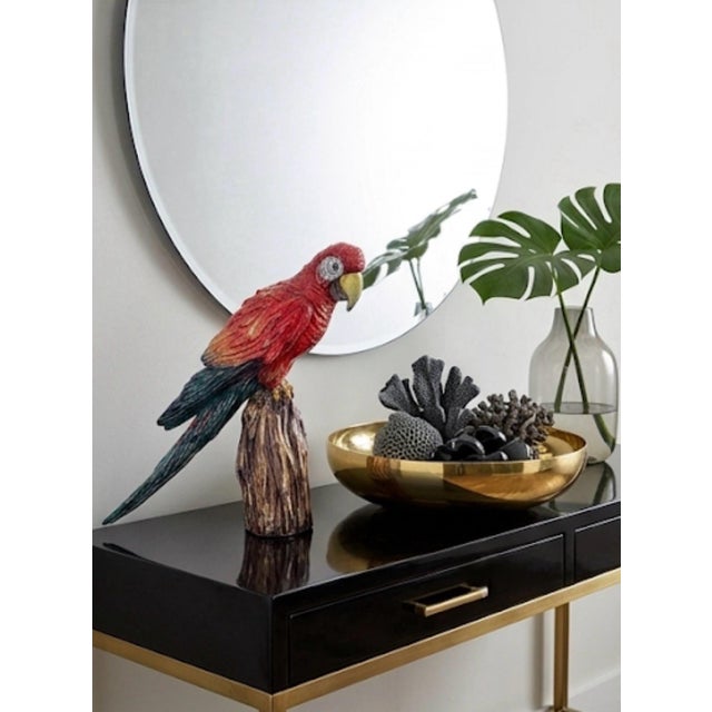 Vintage Italian Hand-Painted Ceramic Scarlet Macaw Parrot Sculpture For Sale - Image 12 of 12