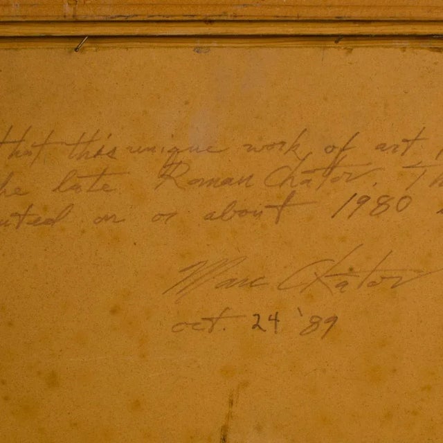 Red Roman Chatov (Russian-America B. 1900 - D. 1987) "Sleeper" Oil Painting For Sale - Image 8 of 13