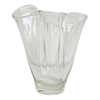Mid-Century Handblown Handkerchief Vase For Sale