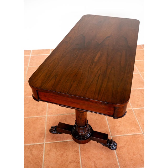 William IV Library Table in Rosewood and Mahogany, England, 1830s For Sale - Image 13 of 18