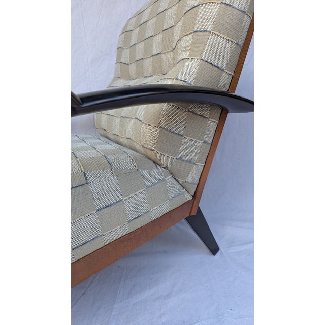 Sand Postmodern Burl Wood Lounge Chair and Ottoman Attributed to Adam Tihany for Pace Collection, C. 1990, Italian For Sale - Image 8 of 10