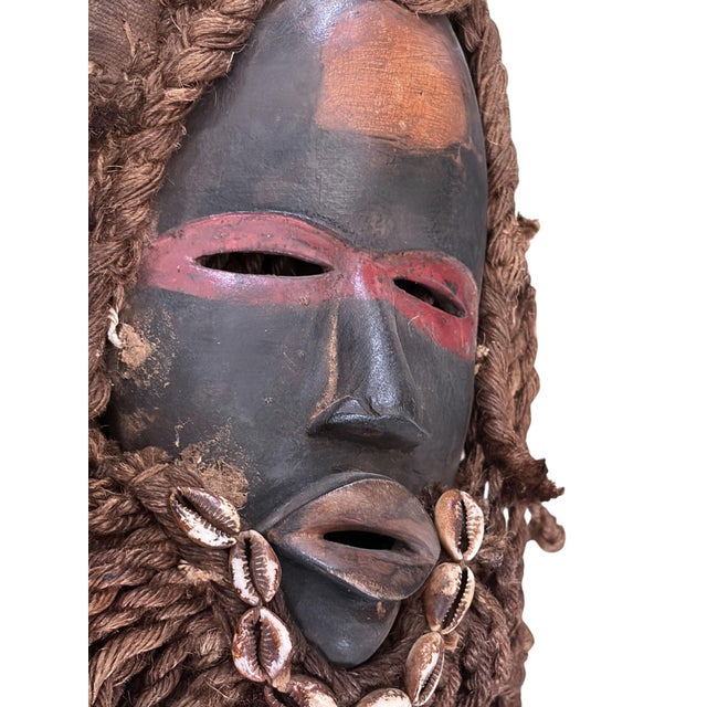 African Superb Vintage African I .Coast Dan Ceremonial Dance Mask 14" H For Sale - Image 3 of 8