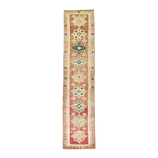Vintage Soft Red Turkish Runner - 2'10" x 14'2" For Sale