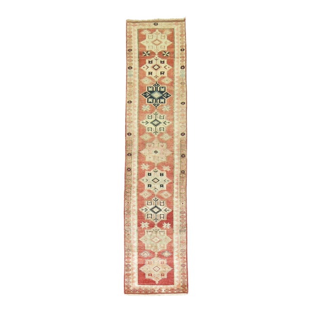 Vintage Soft Red Turkish Runner - 2'10" x 14'2" For Sale
