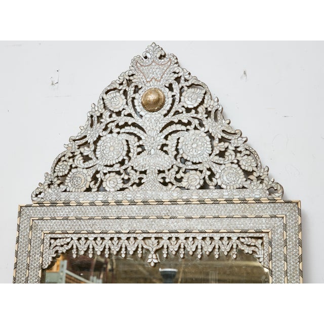 Moroccan Moroccan Mirror with Bone and Mother-of-Pearl Inlay, circa 1900 For Sale - Image 3 of 12