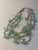 triple necklace done in pale aqua ,pearl, citron stones 17" Long Delicate, lovely