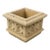 English Gothic Style Cast Stone Square Planter With Rosette Panels For Sale