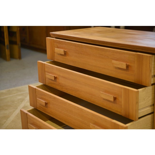 Brown Pine Veneer Chest of Drawers, 1980s For Sale - Image 8 of 10