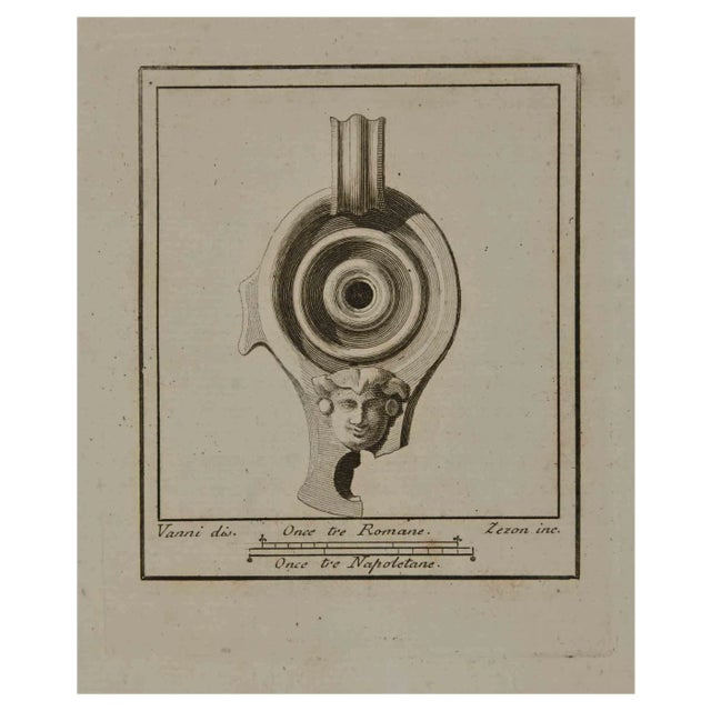Nicola Vanni, Ancient Still Life, Etching, 18th Century For Sale