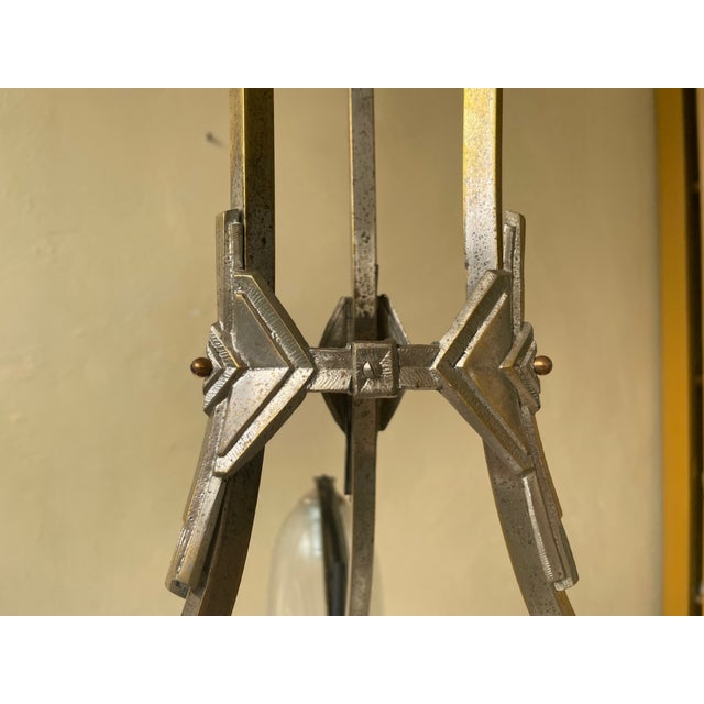 1930s French Art Deco Ceiling Lamp in Chrome, 1930s For Sale - Image 5 of 15