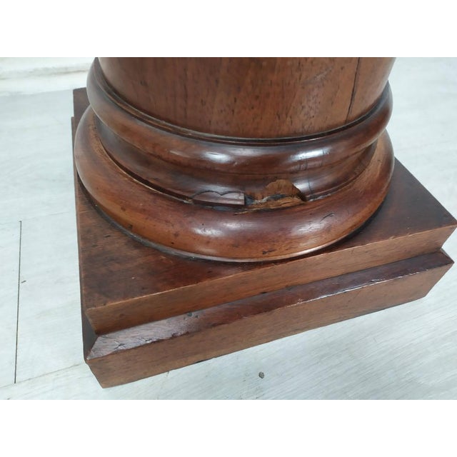 Vintage Brown Walnut Column For Sale - Image 11 of 17