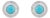 14k Gold 3.14ct Turquoise Cabochon & Diamond Double Halo Stud Earrings- A Pair For Sale