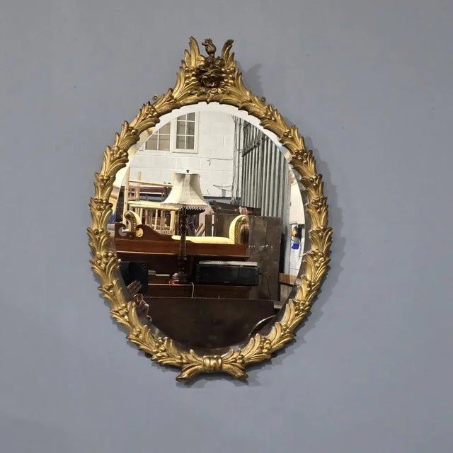 Wood Victorian Gilt Oval Mirror, 1880 For Sale - Image 7 of 8