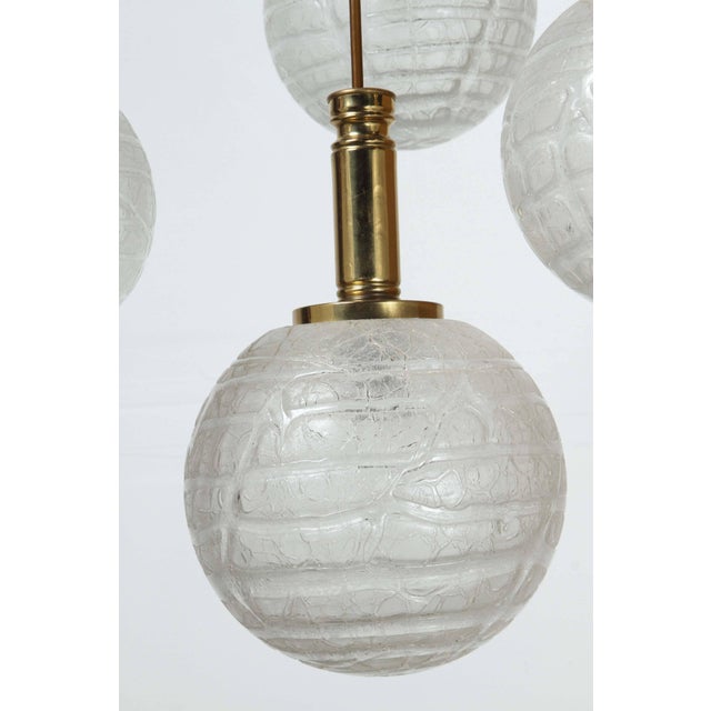1960s 1960s Brass Four Globe Pendant Light by Doria For Sale - Image 5 of 11