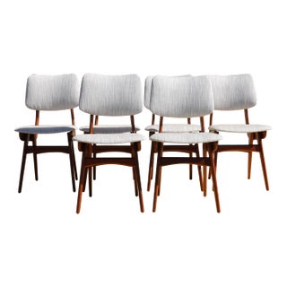 Set of Six Mid Century Modern Dining Chairs by Louis Van Teeffelen for Wébé For Sale