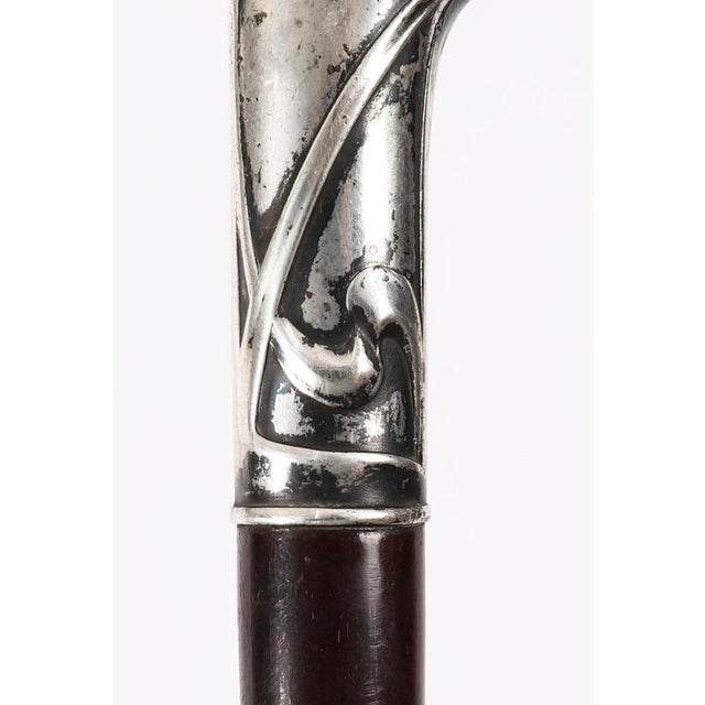 Metal Antique French Silver Walking Cane Stick, 1800s For Sale - Image 7 of 10