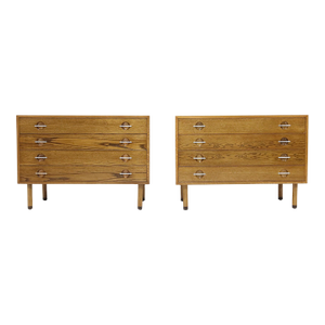 Mid 20th Century Pair of Hans Wegner Chests or Nightstands in Oak by Ry Mobler