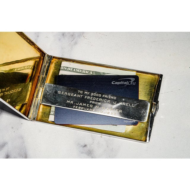Vintage Napier Sterling Silver Cigarette Case Engine Turned Art Deco Provenance Presentation Card Case Tobacciana For Sale - Image 9 of 13