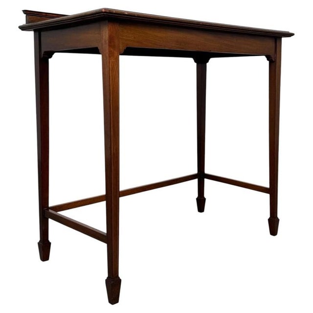 Early 20th Century English Edwardian Inlaid Mahogany Writing Table For Sale - Image 4 of 10