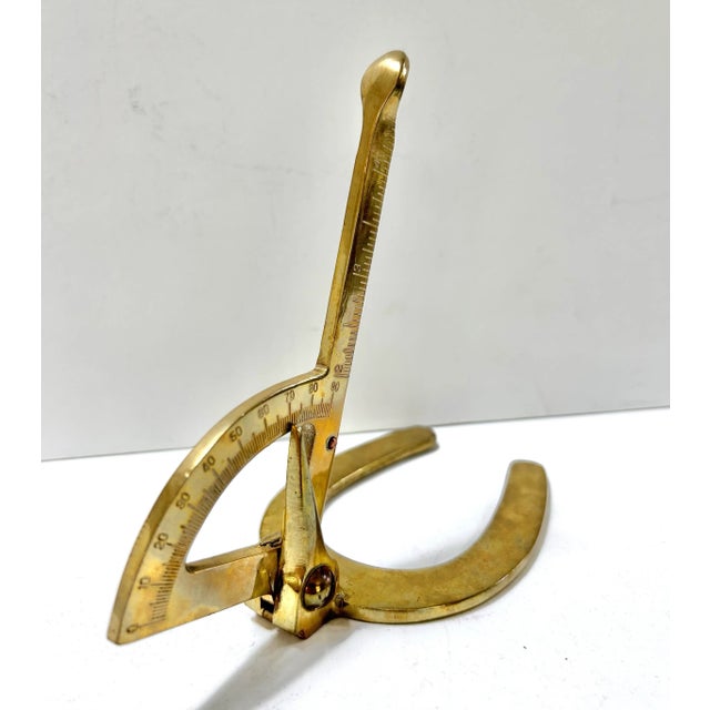 1980s Vintage Brass Horse Hoof Gauge – Equestrian Desk Decor Paperweight For Sale - Image 5 of 9