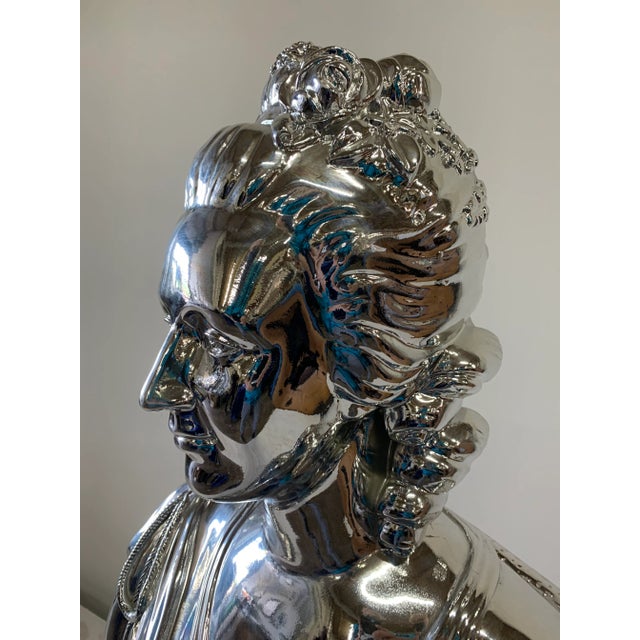 This is a FULL size AMAZING bust of Queen Marie Antoinette. This metallic resin covered sculpture is nearly mirror finish...