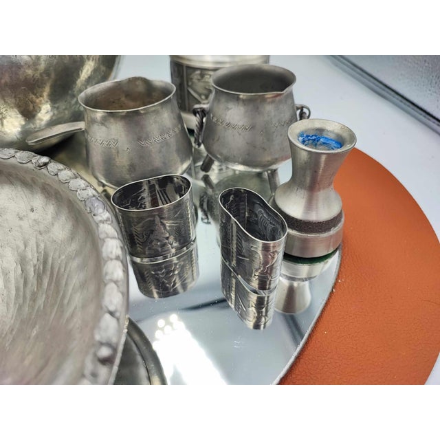 Handmade Tin and Pewter Set, Norway, 1970s, Set of 8 For Sale - Image 6 of 17