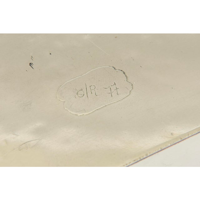 Vintage Italian Embossed Silver-Plate Desk Set Bowl, Box and Lighter For Sale - Image 12 of 12