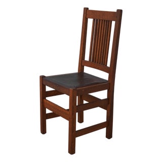 L& Jg Stickley Antique Mission Oak Spindle Back Chair For Sale