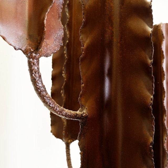 Cactus Sculpture in Patinated Metal with Rust Effect For Sale - Image 9 of 13