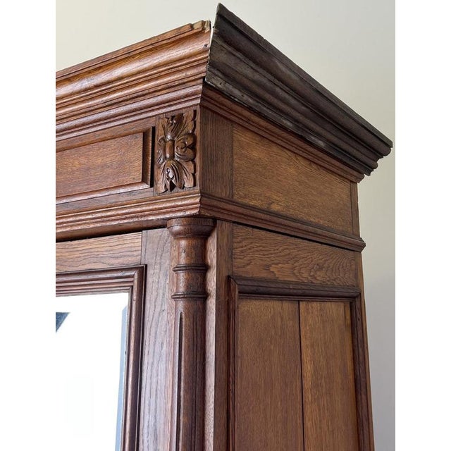 Antique French Carved Oak 3-Door Armoire For Sale - Image 17 of 18