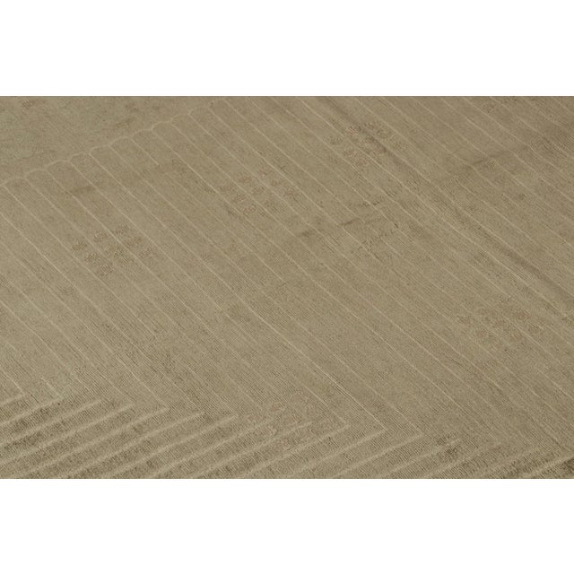 Rug & Kilim’s Austrian Style Art Deco Rug in Brown With Beige Geometric Pattern For Sale In New York - Image 6 of 8