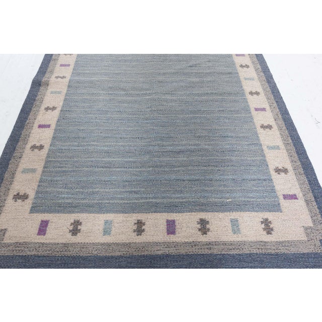 Doris Leslie Blau Vintage Swedish Flat Woven Rug by Ingegerd Silow For Sale - Image 9 of 9