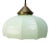 French Green Opaline Glass and Brass Gallery Pendant Lamp For Sale