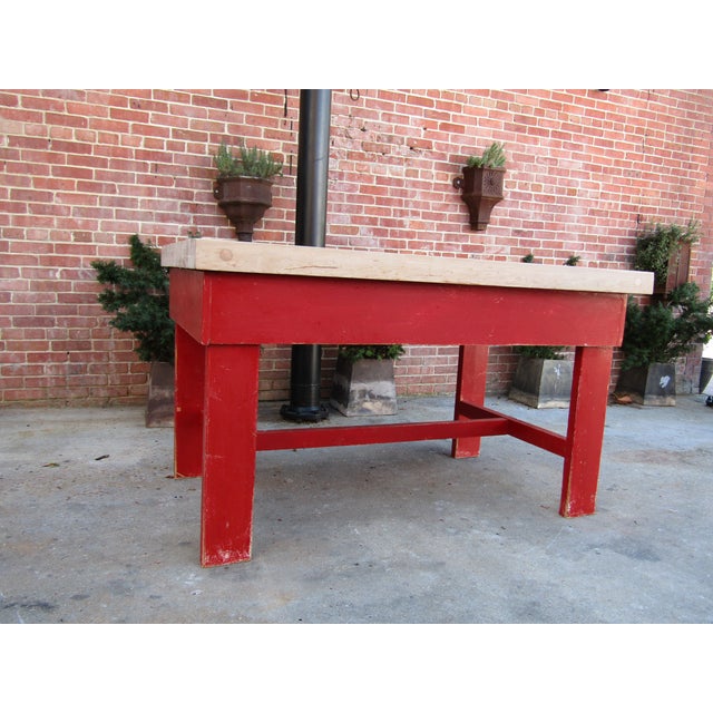Vintage Butchers Block Table Kitchen Island 1950s For Sale - Image 11 of 12