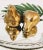 Mid-Century Modern Brass pair of figural pears. Amazing sculptural design in these two pieces of fruit. Hollow with a...